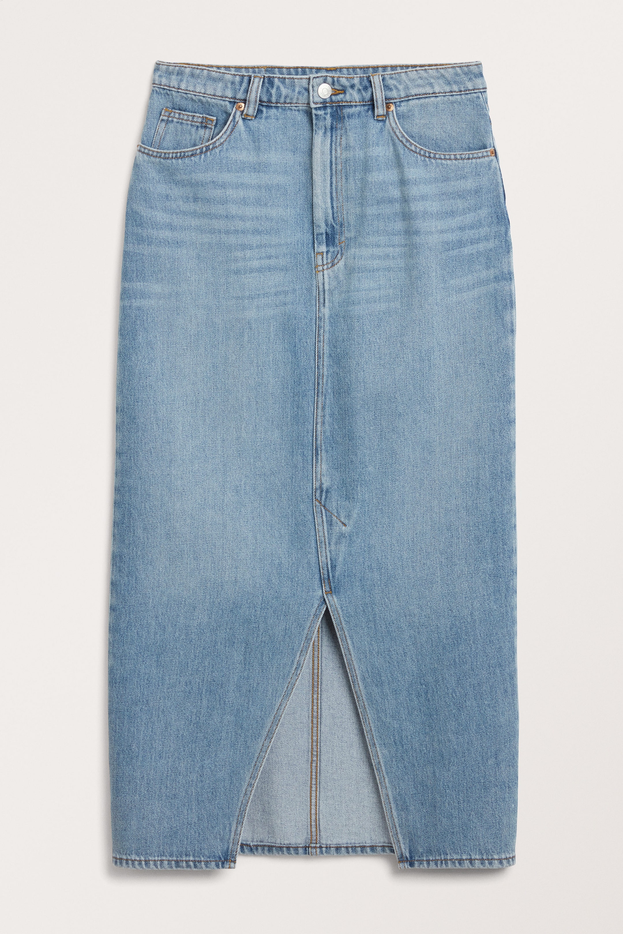 Mid blue - Midi denim skirt - 0