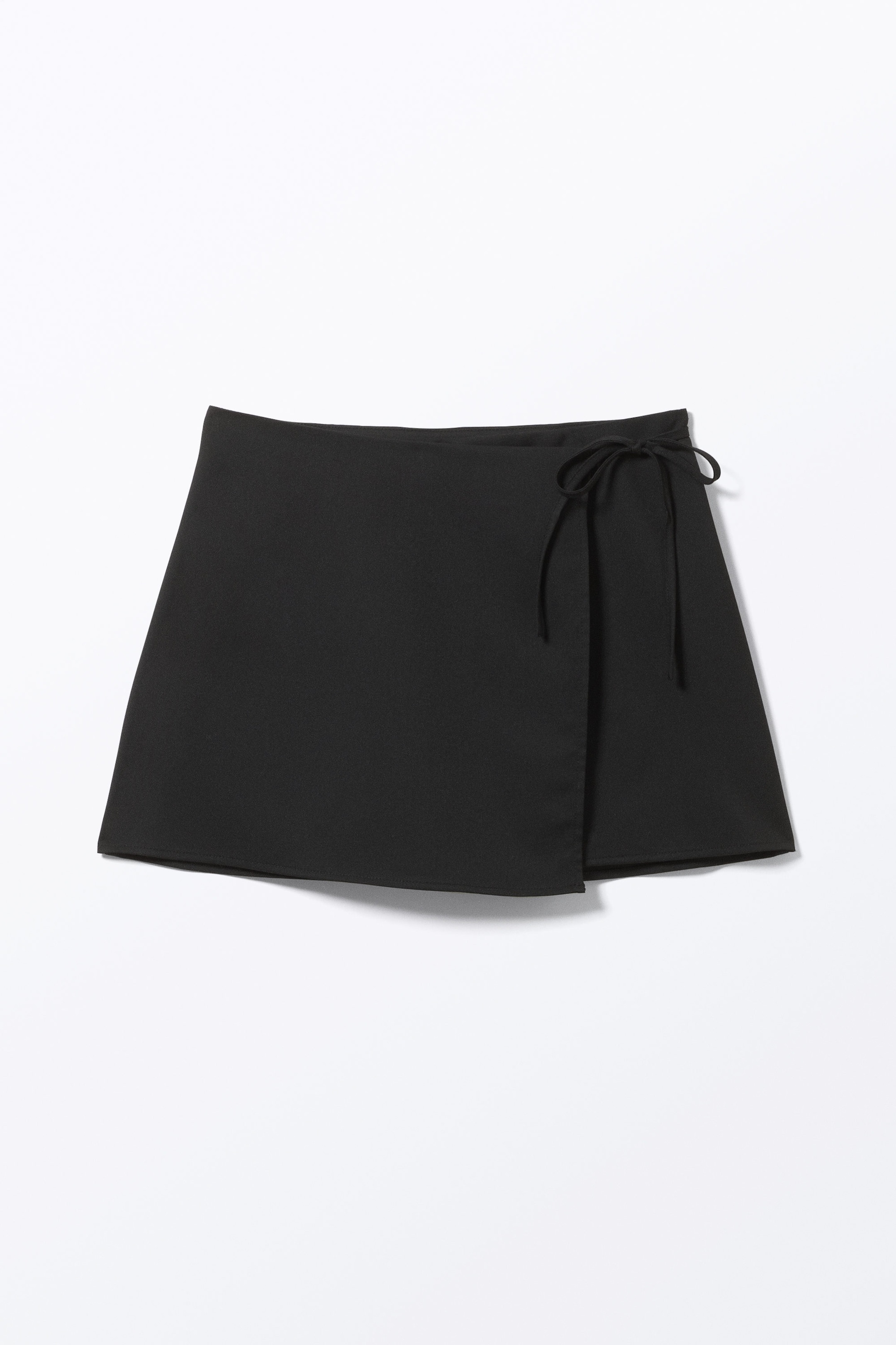 Black - Mini Wrap Skirt - 0