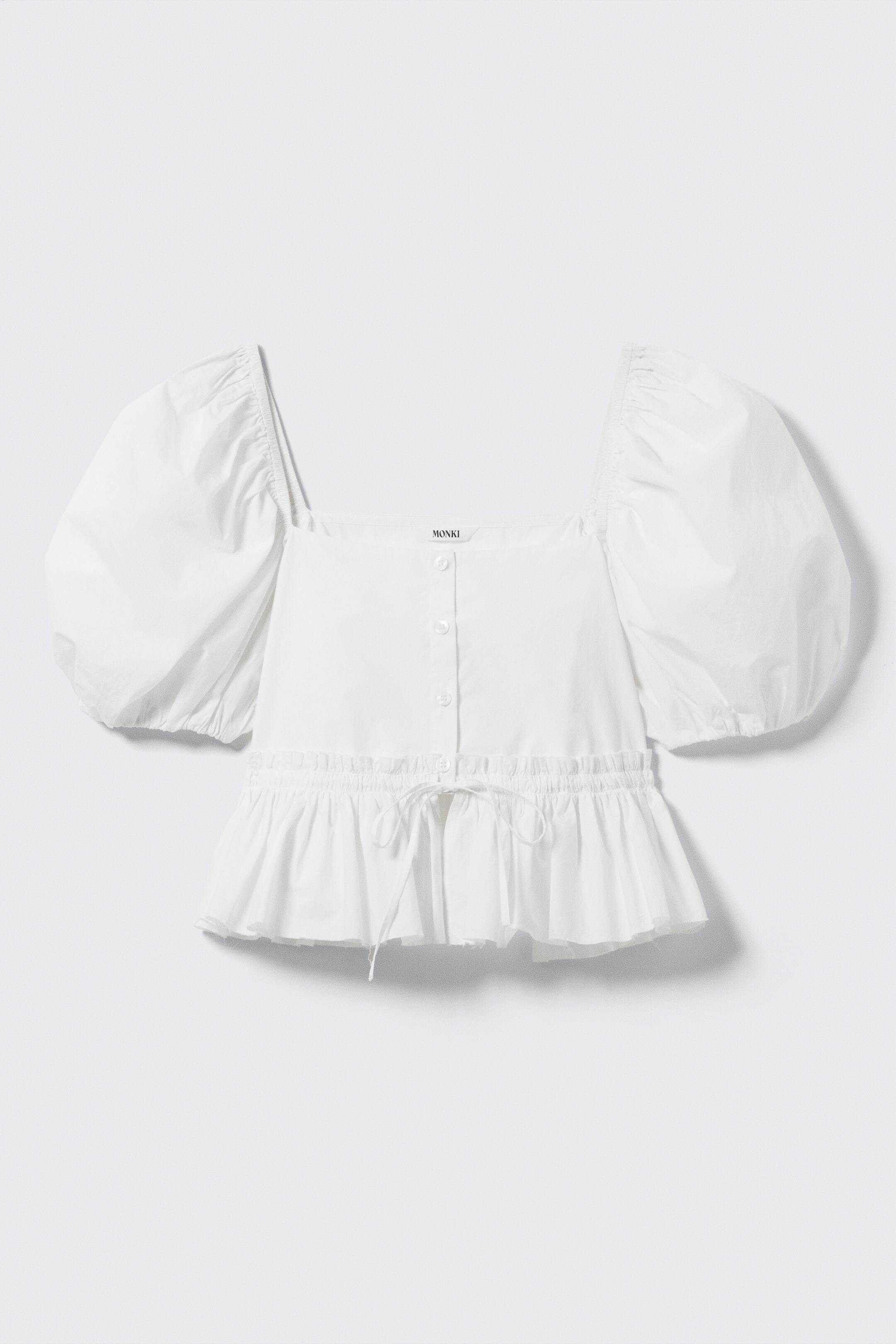 View larger image: Peplum Cotton Poplin Blouse - White - Ladies | H&M GB 5
