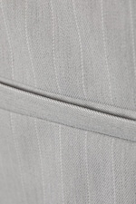 Hellgrau - Nadelstreifen - Niedrig taillierter Mini-Anzugrock - 5