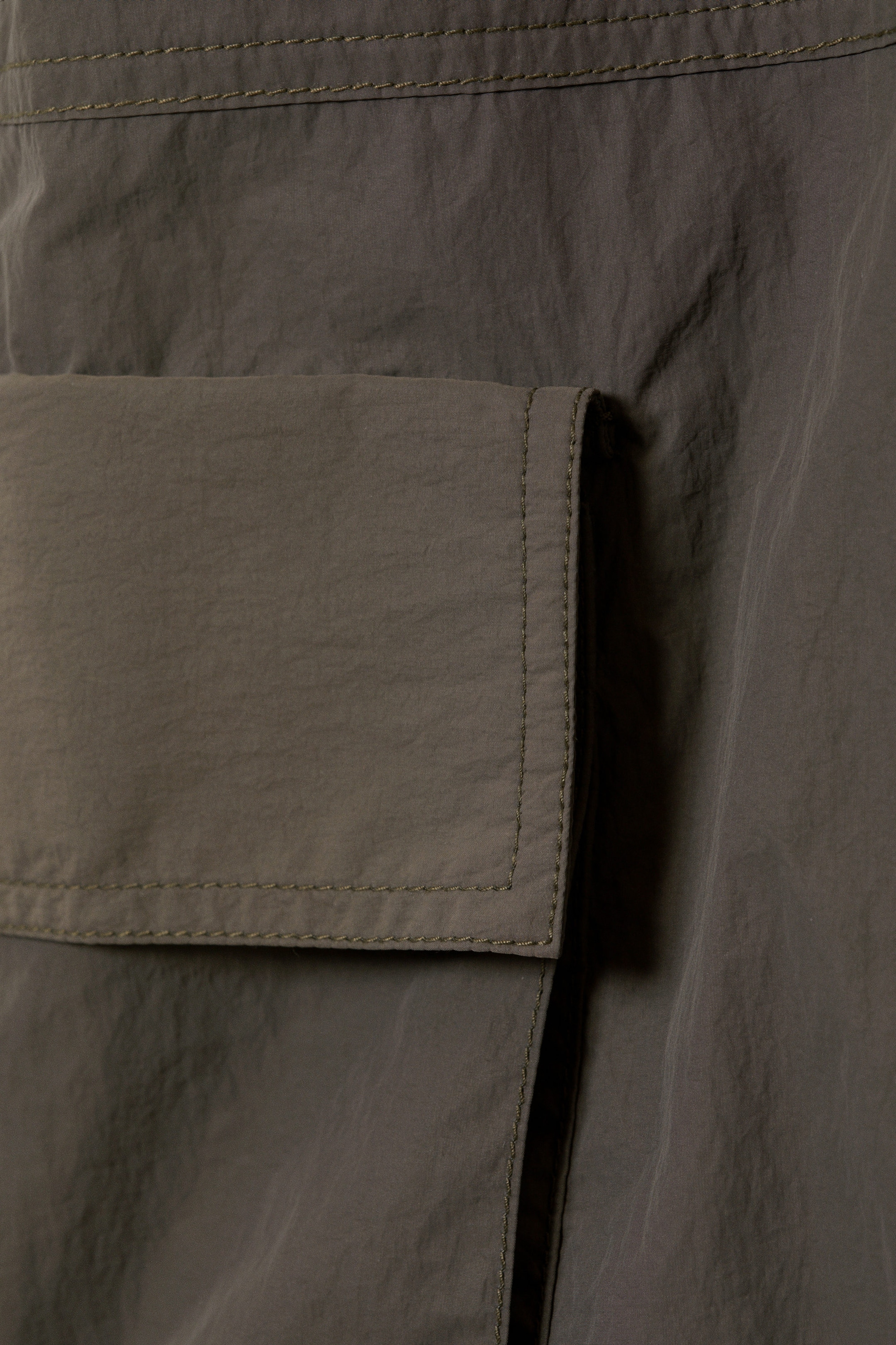 Dark Grey - Loose Nylon Cargo Trousers - 1