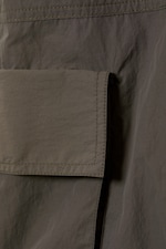 Dark Grey - Loose Nylon Cargo Trousers - 1