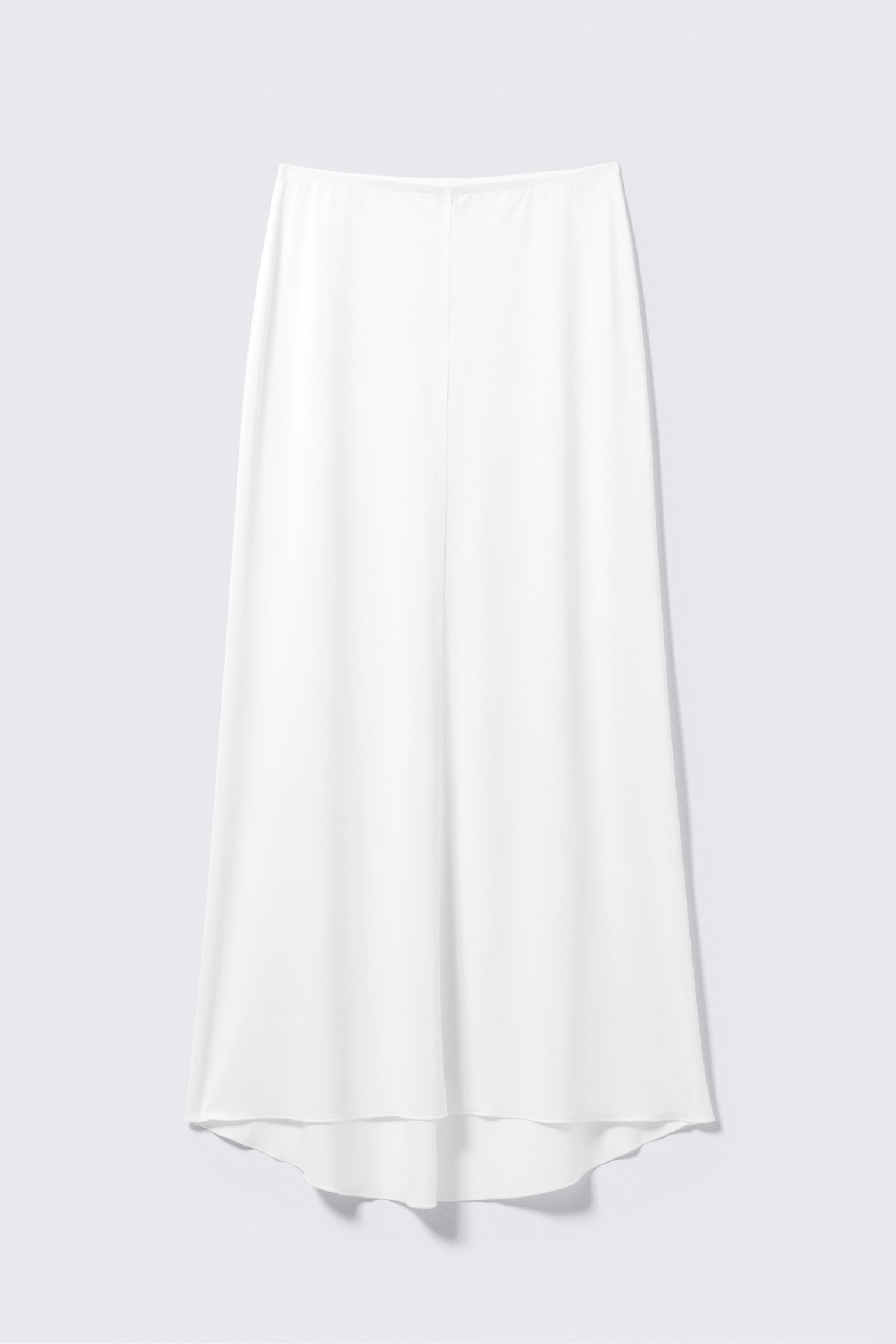 Flowy High-Low Maxi Skirt - White/Khaki Green - 2