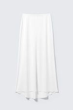 White - Flowy High-Low Maxi Skirt - 4