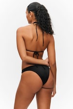 Black - Triangle Halter Bikini Top - 2