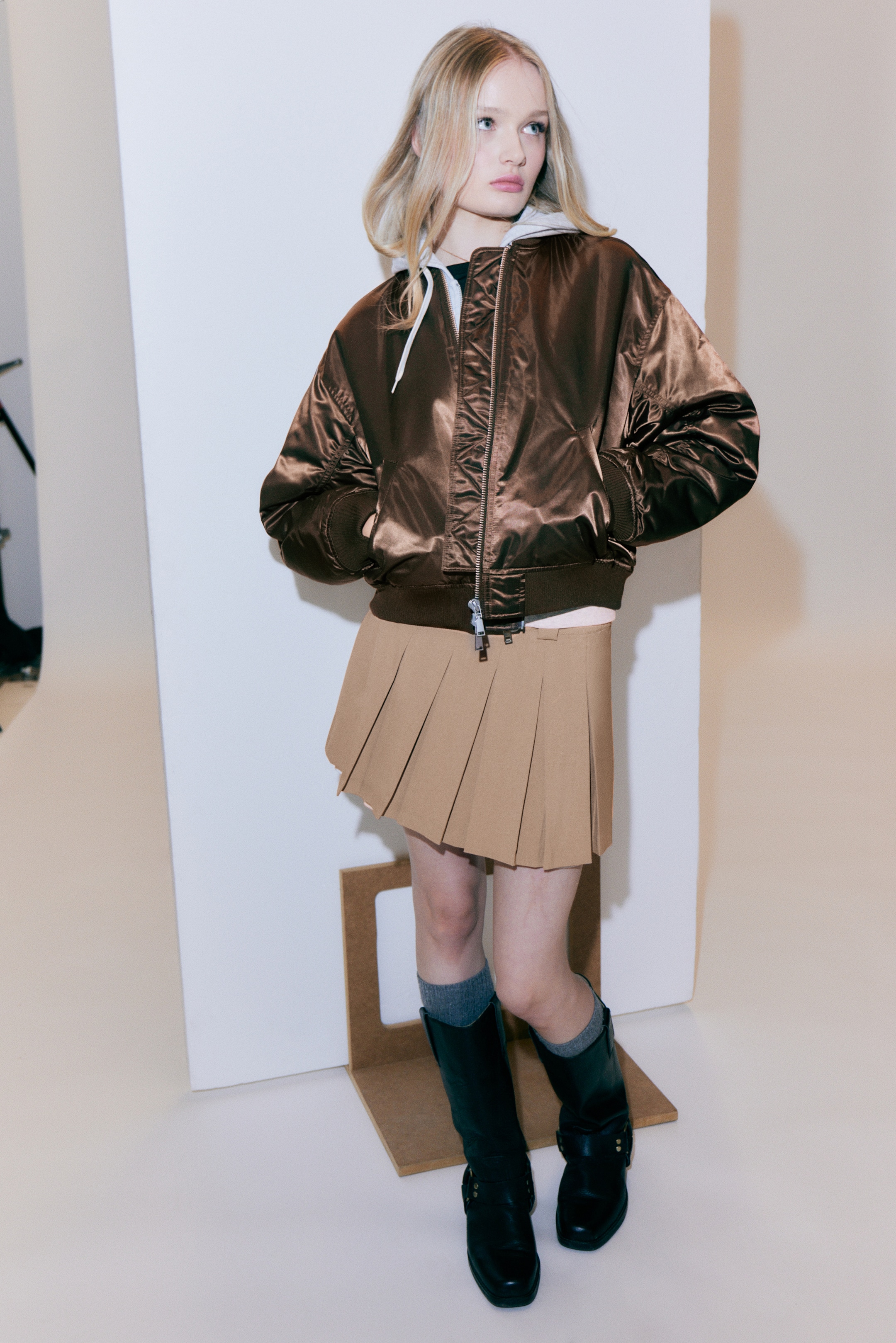 View larger image: Loose Satin Bomber Jacket - Dark Brown - Ladies | H&M GB 1