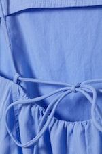 Blue - Tie-Back Twill Mini Dress - 6
