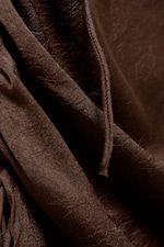 Dark Brown - Asymmetric Satin Strap Top - 1