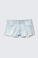 Fluid Blue - bleu clair - Short taille basse denim ourlet brut - 4