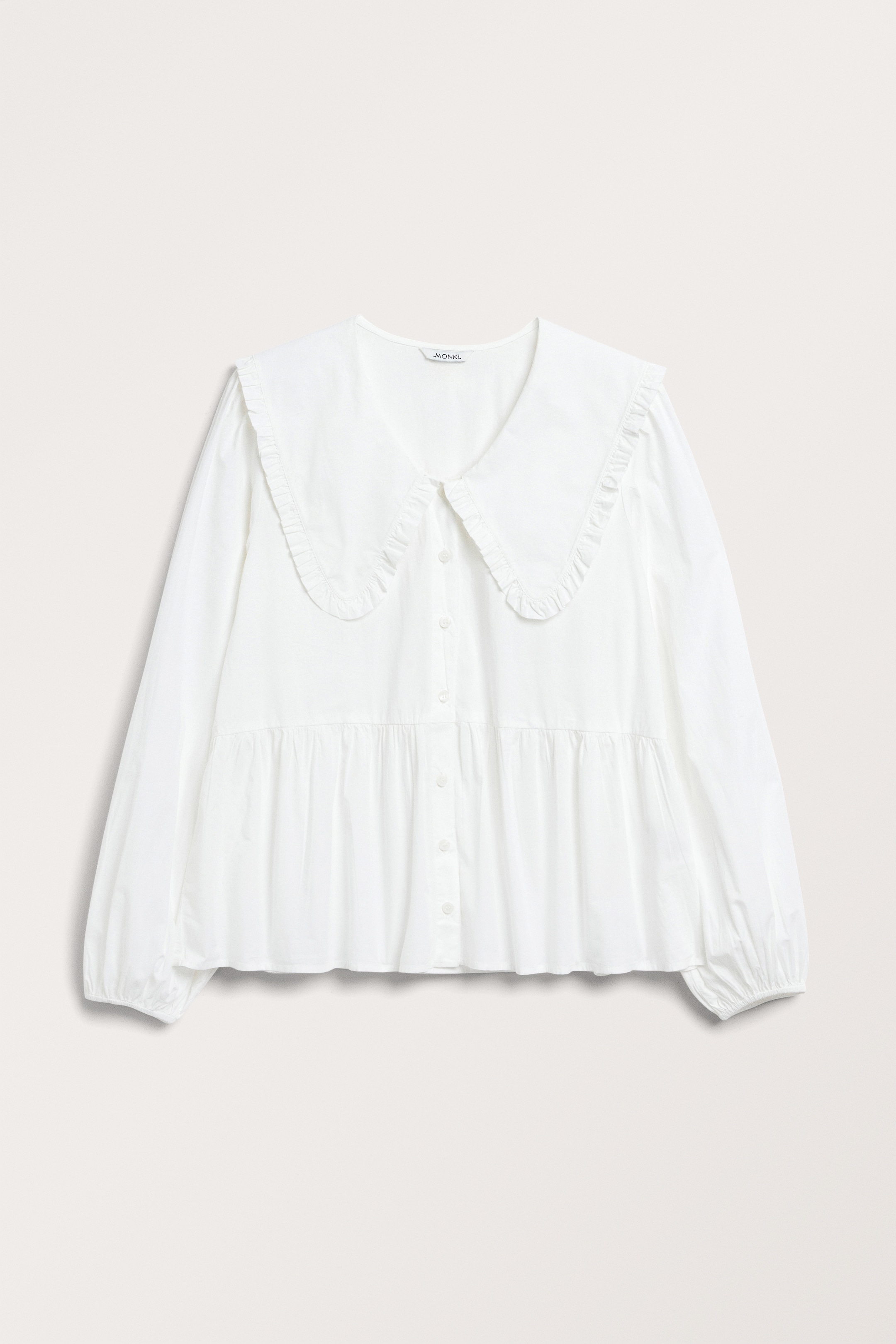 Agrandir l'image: Chemisier à basque col à volant - Blanc - FEMME | H&M CH 1