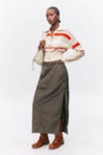 Dark Grey - Convertible Nylon Cargo Skirt - 0