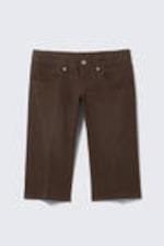 Dark Brown - Ultra Low Rise Capri Trousers - 4