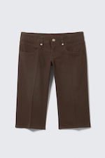 Dunkelbraun - Capri-Hose mit ultraniedrigem Bund - 4