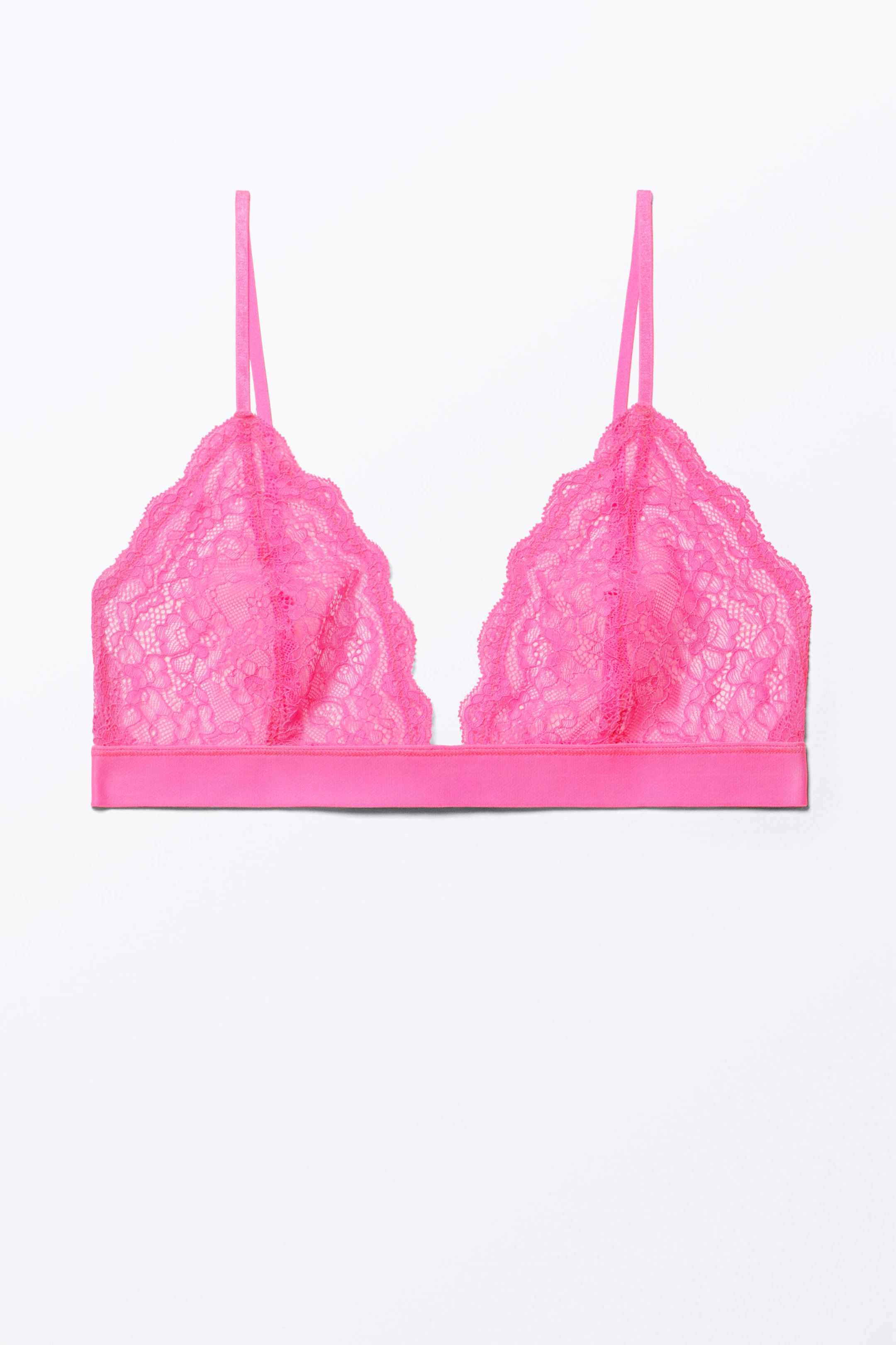 Klarrosa - Lacey mjuk spets triangel-bh - 1