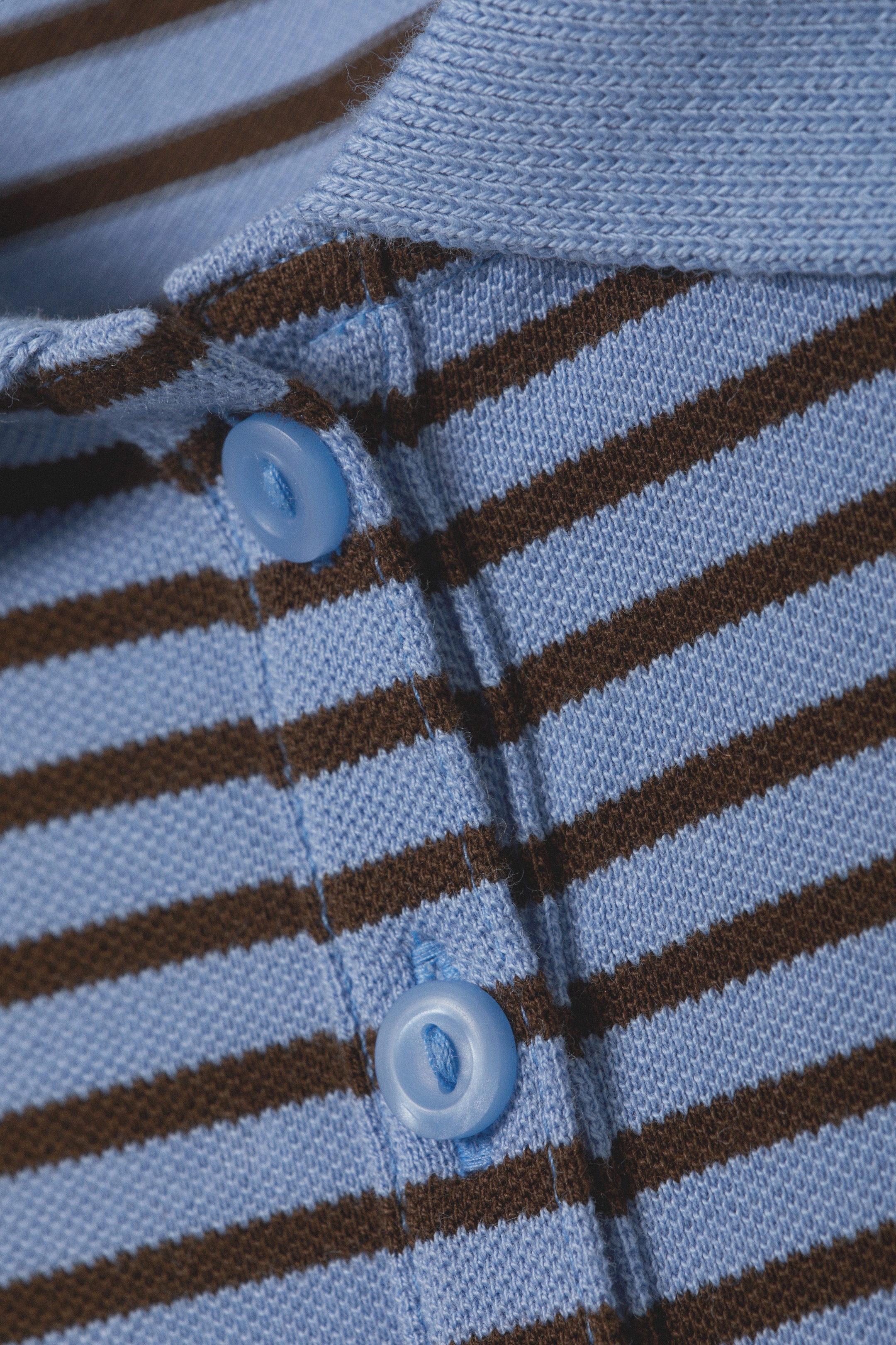 Blue & Black Stripes - Long-Sleeved Polo Top - 2