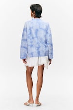 Verwaschenes Blau - Batik - Baumwoll-Cardigan aus Jacquard-Strick - 2