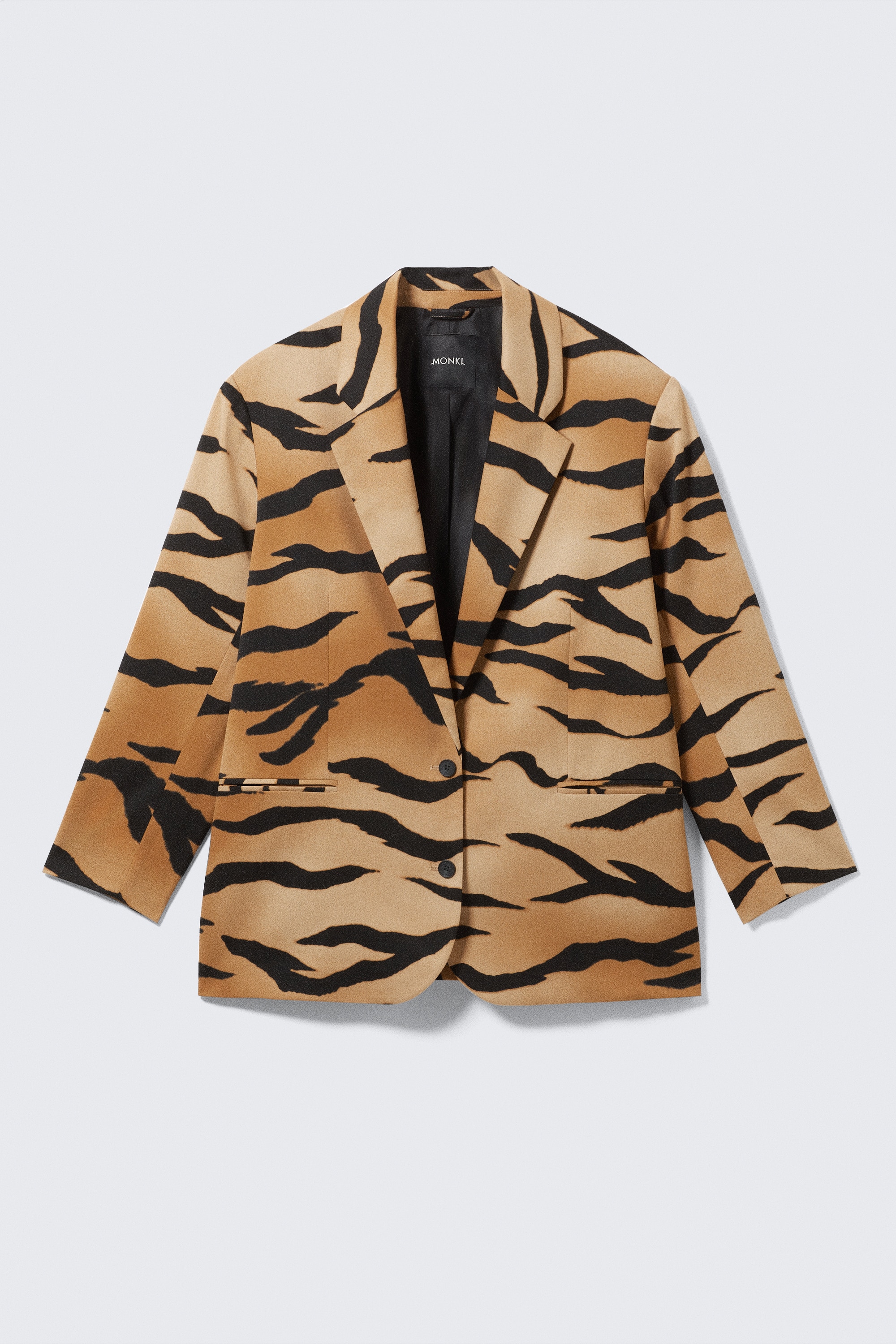 Blazer monopetto oversize con stampa tigrata - Righe tigrate
