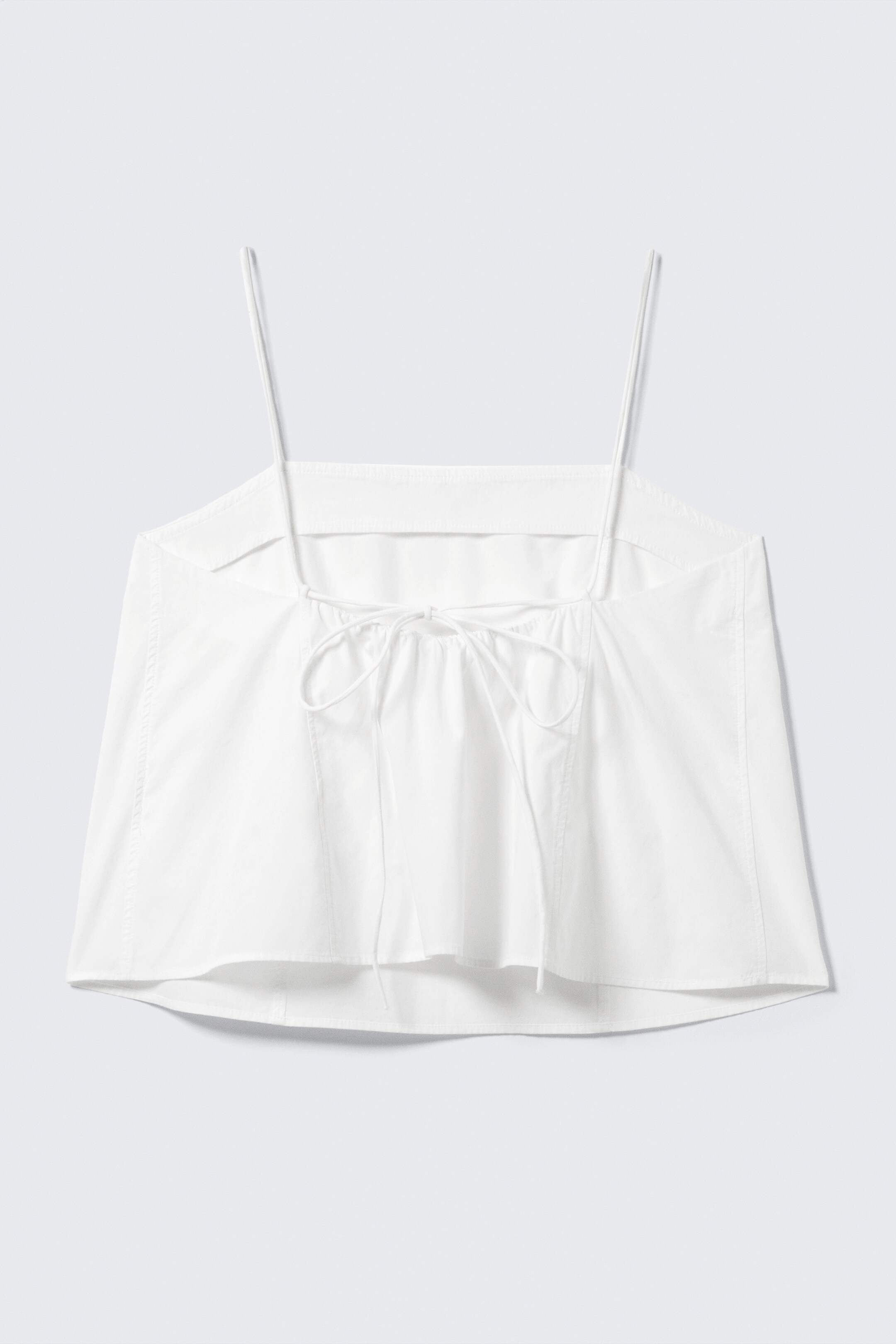 Größeres Bild anzeigen: Popeline-Top mit Kordelzug und Trägern - Weiß - Ladies | H&M AT 5