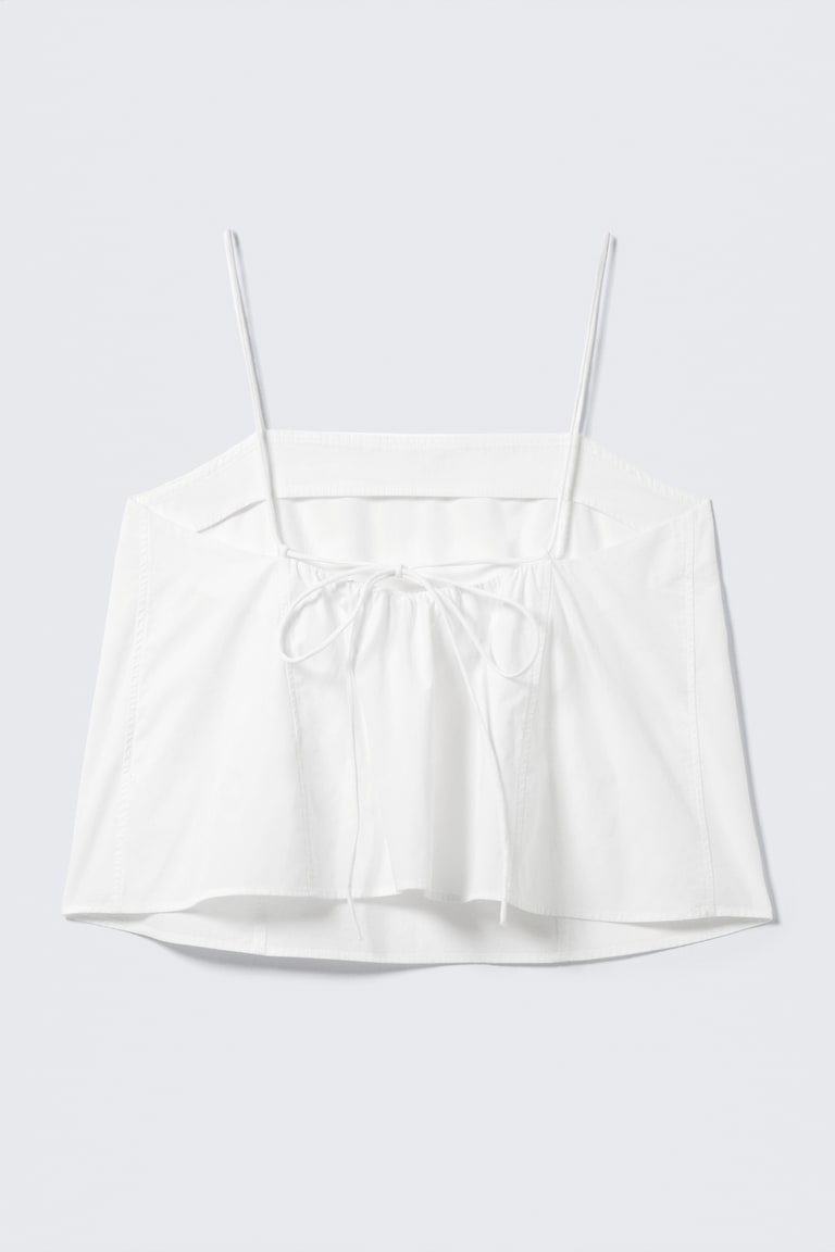 Drawstring Poplin Strap Top White Ladies H&M GB