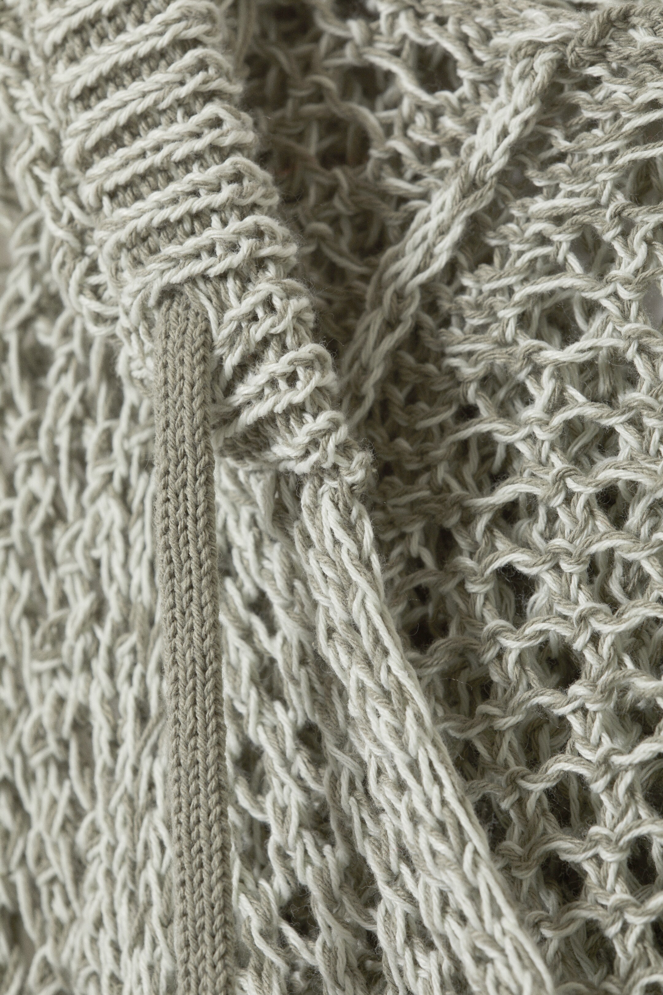 View larger image: Open-knit Hooded Sweater - Light Khaki Green - Ladies | H&M GB 6