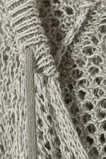 Helles Khakigrün - Grobstrick-Kapuzenpullover - 5