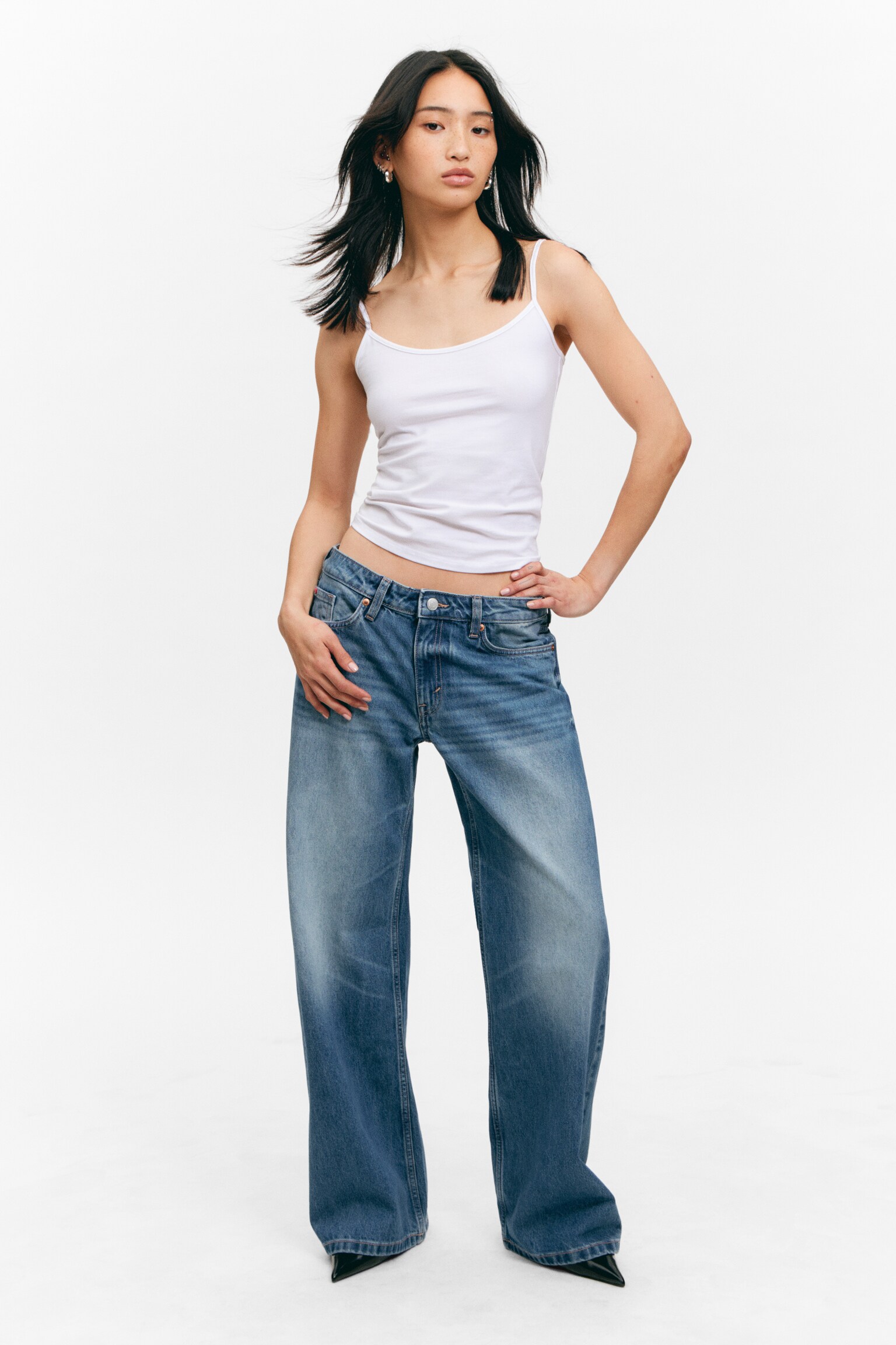 Jean Imoo taille basse large - Sunset Blue - bleu moyen - 1