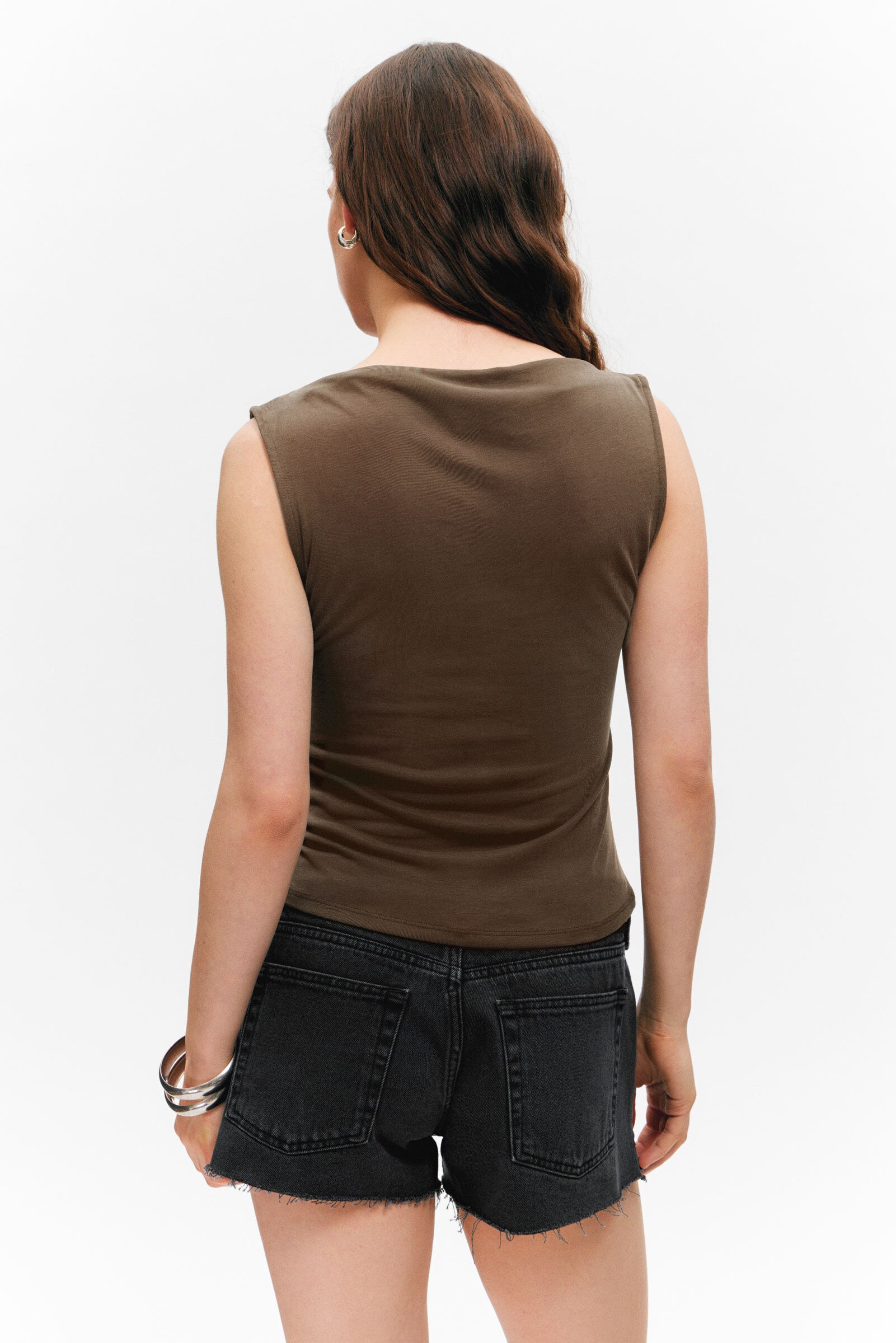 トップス draw boatneck tanktop Soft Line Boat Neck Tank Top White | NA-KD