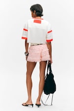 Light Pink - Frilled Lace Mini Shorts - 3