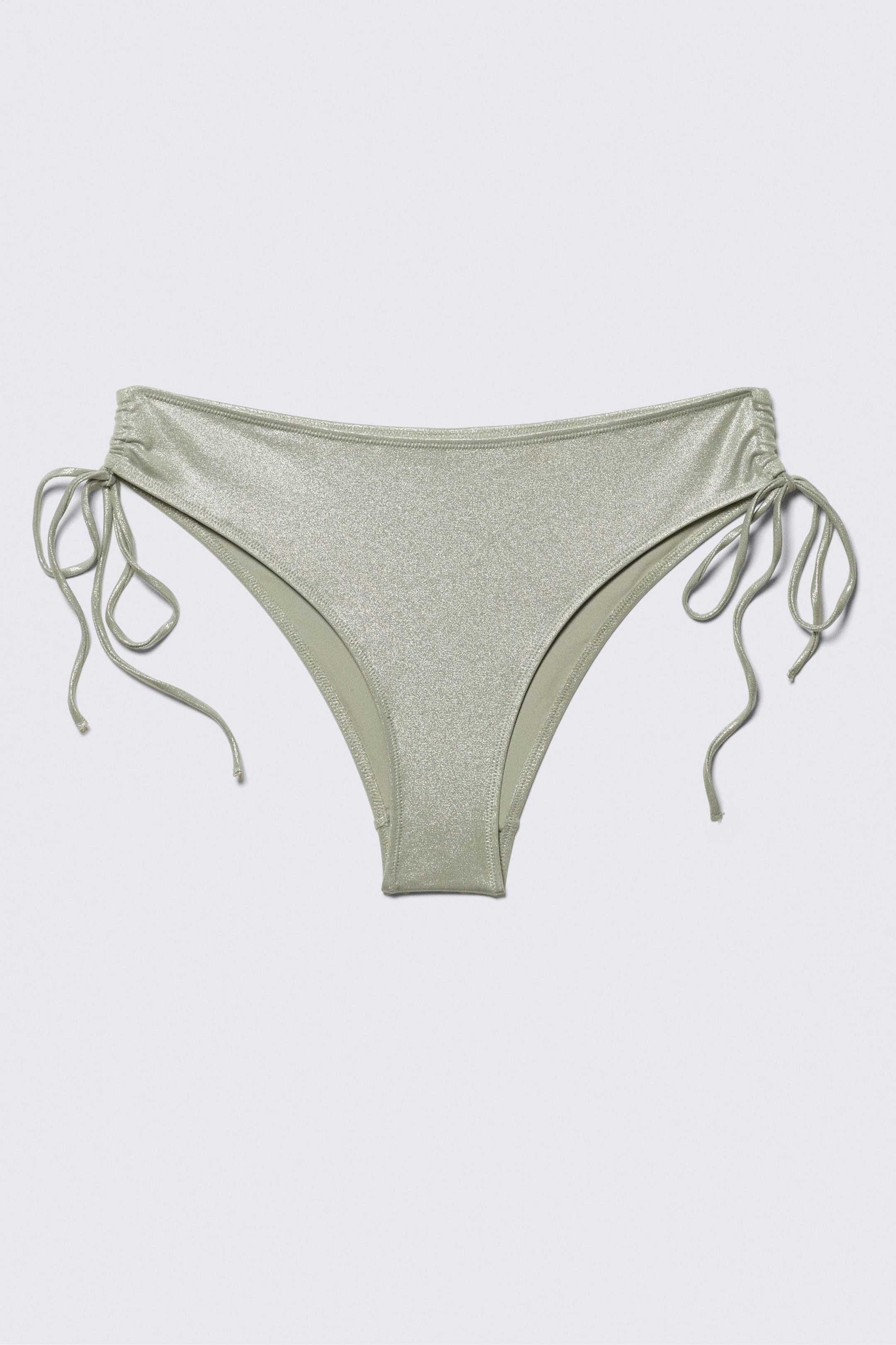 Glitter Khaki Green - Glitter Tie-Side Bikini Bottoms - 3