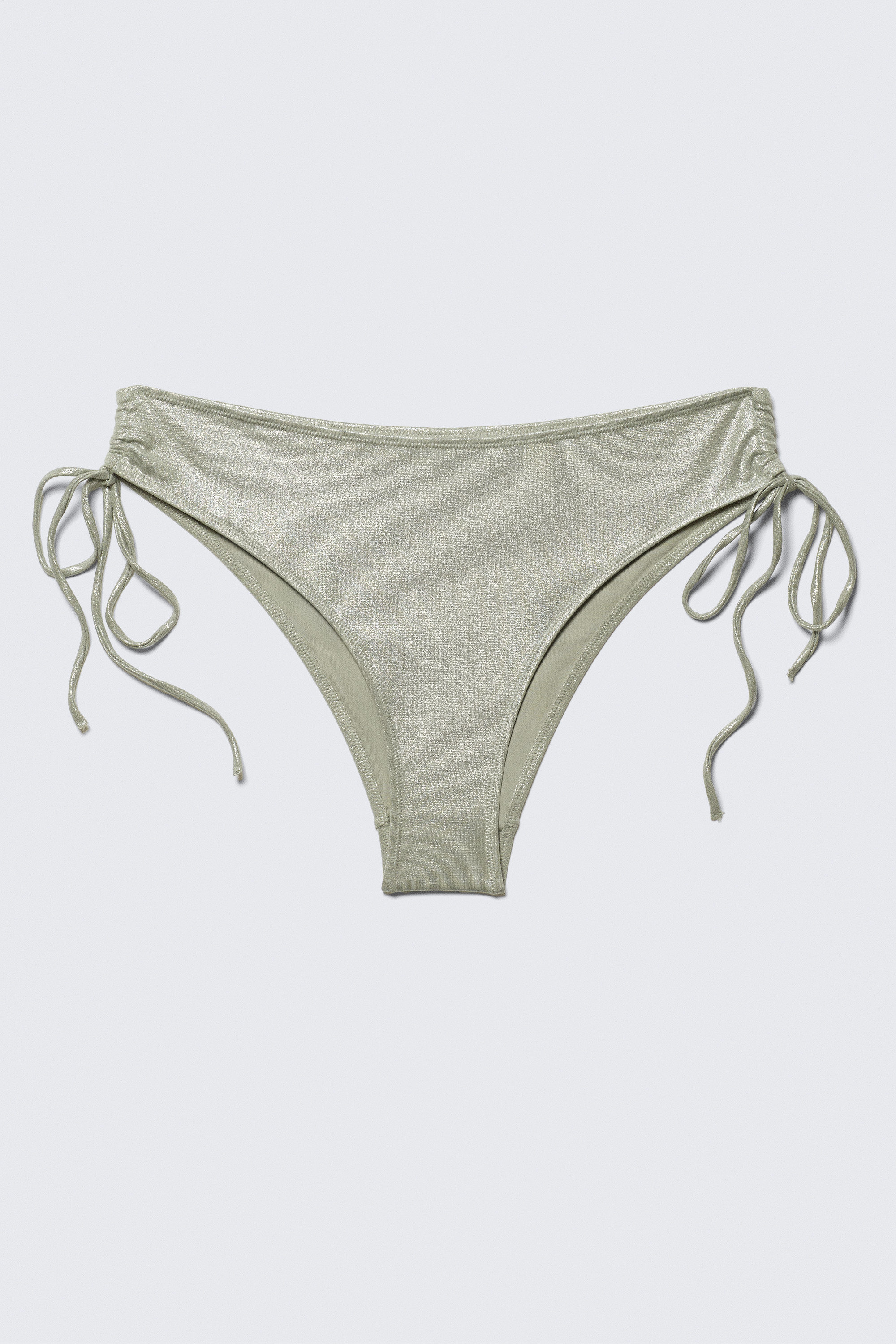 Glitter Khaki Green - Glitter Tie-Side Bikini Bottoms - 3