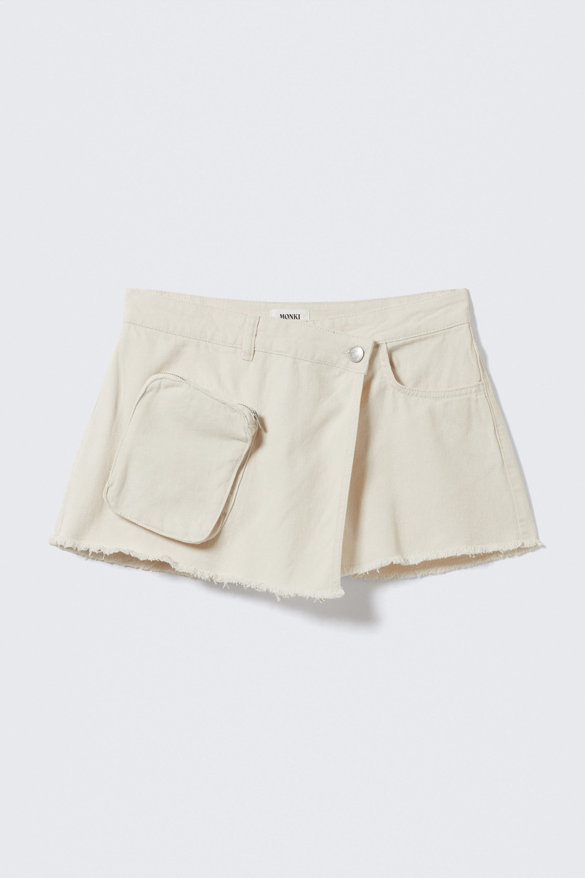 Weiß - Asymmetrischer Wickelskort aus Baumwoll-Twill - 4