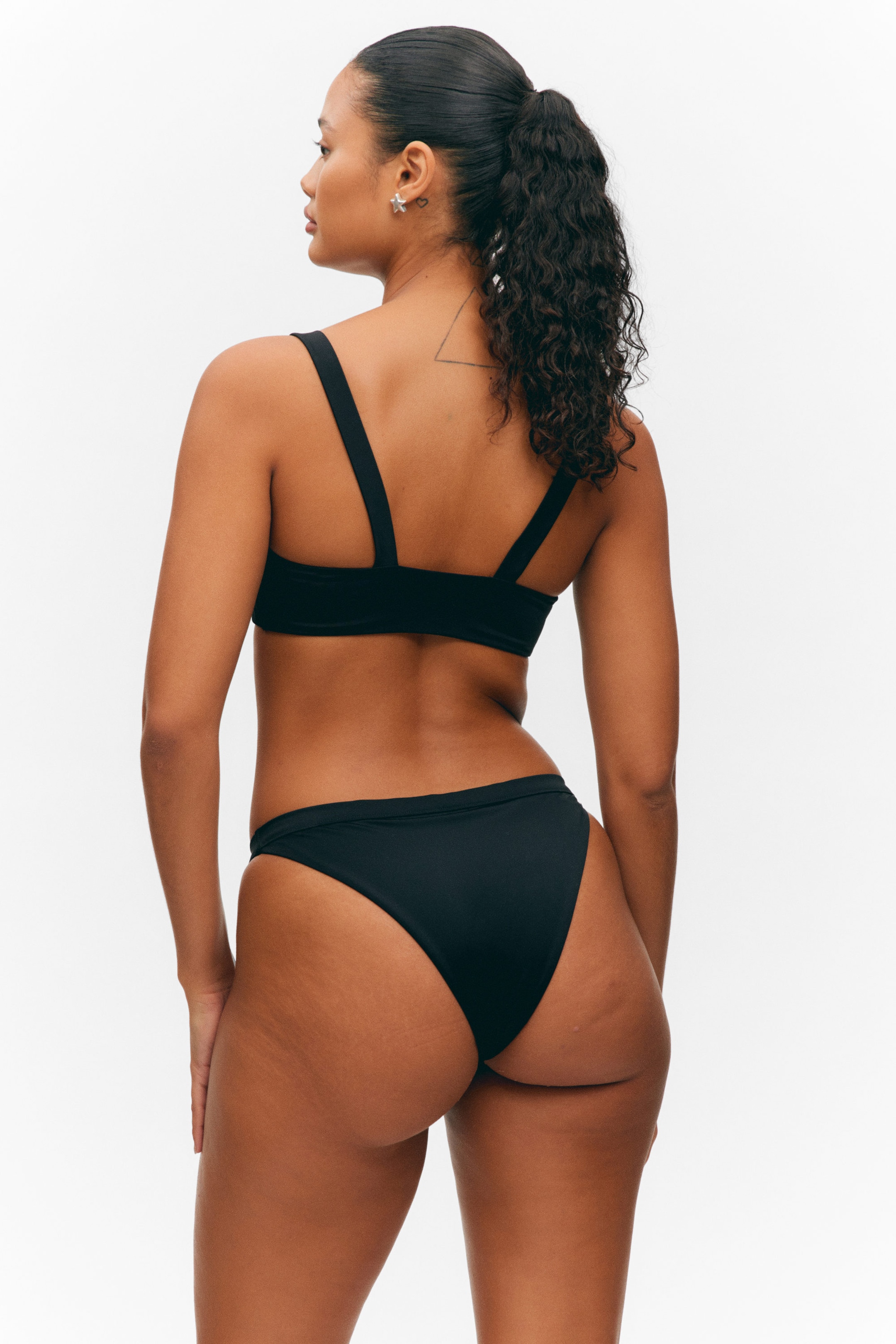 Black - Square-Neck Bikini Top - 2