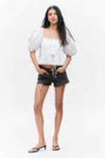 White - Peplum Cotton Poplin Blouse - 1