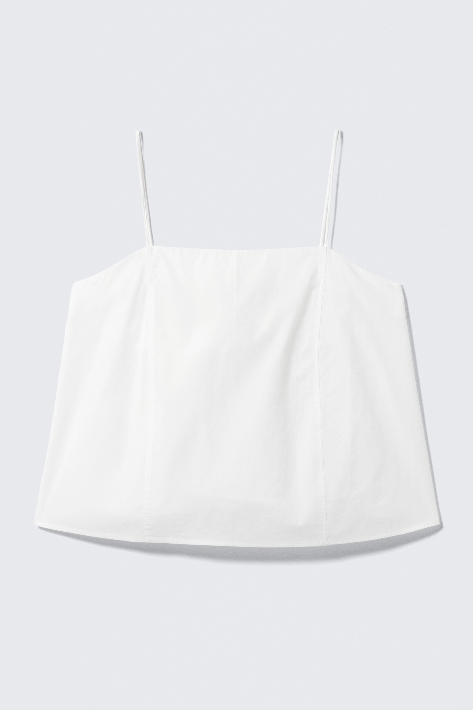 Top de alças em popelina com atilho - Branco/Castanho escuro/Vermelho-claro - 6