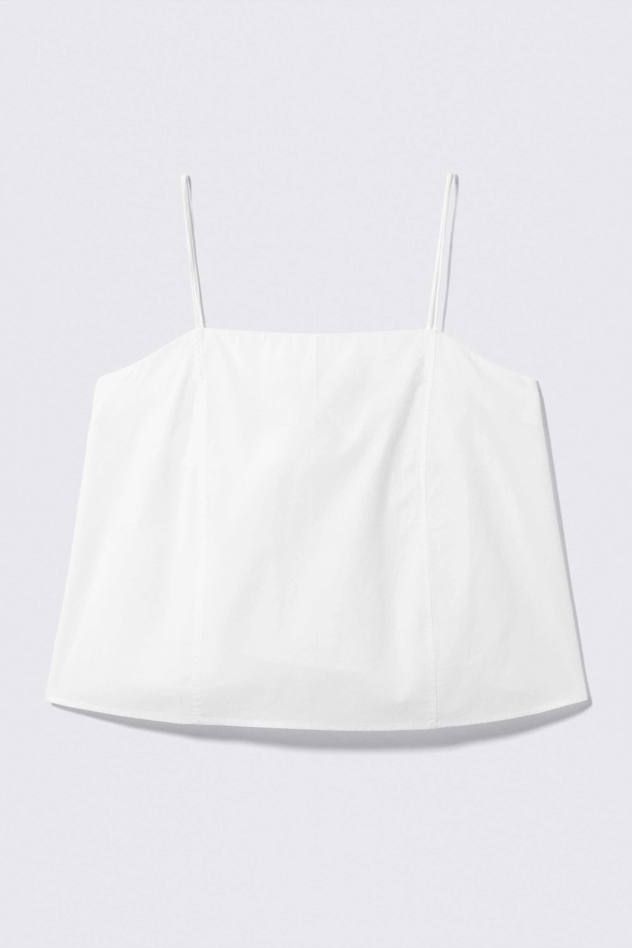 Blanc - Top en popeline avec lien de serrage - 3