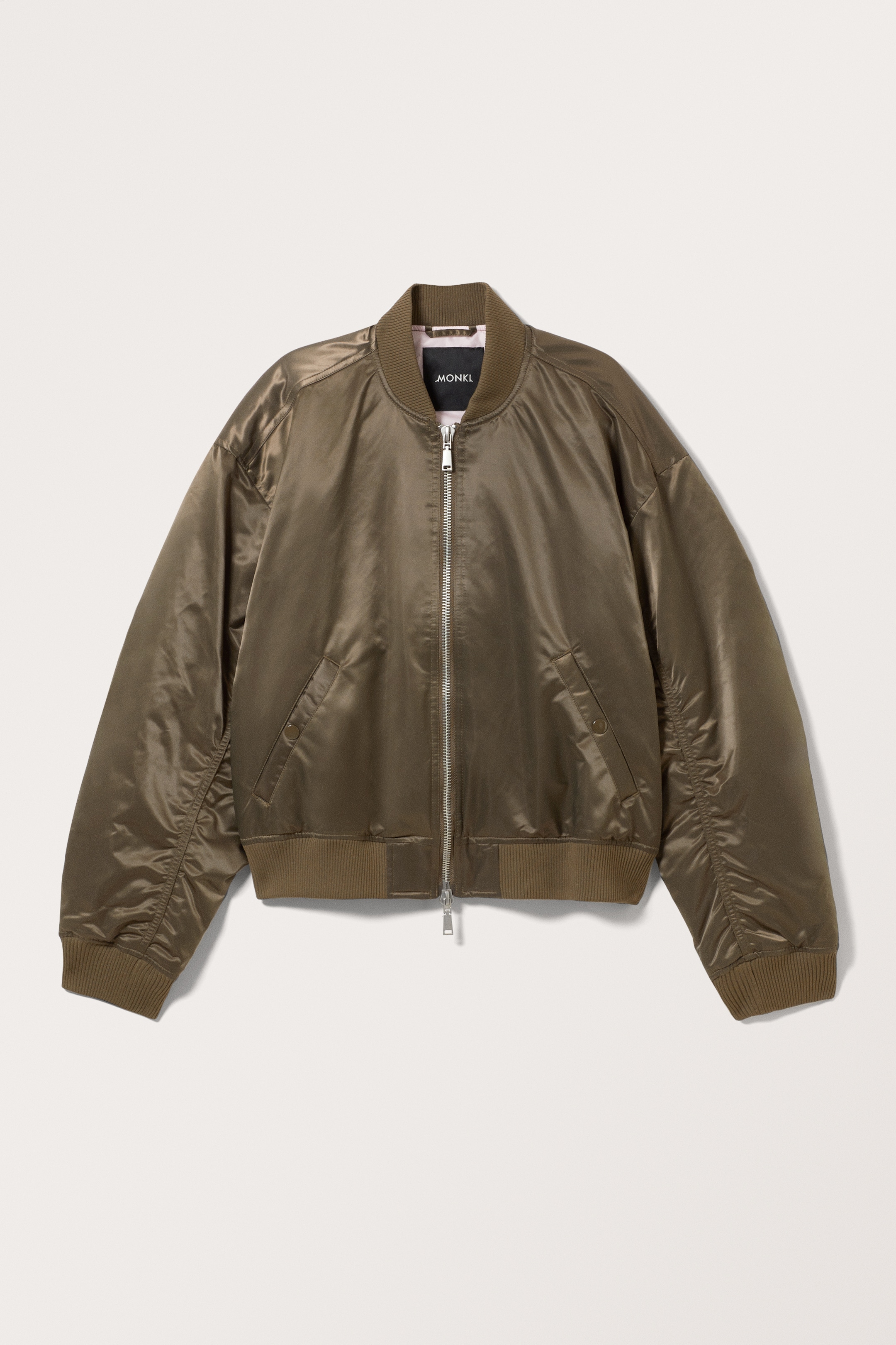 Größeres Bild ansehen: Lässige Bomberjacke aus Satin - Dunkles Khakigrün - Ladies | H&M DE 1