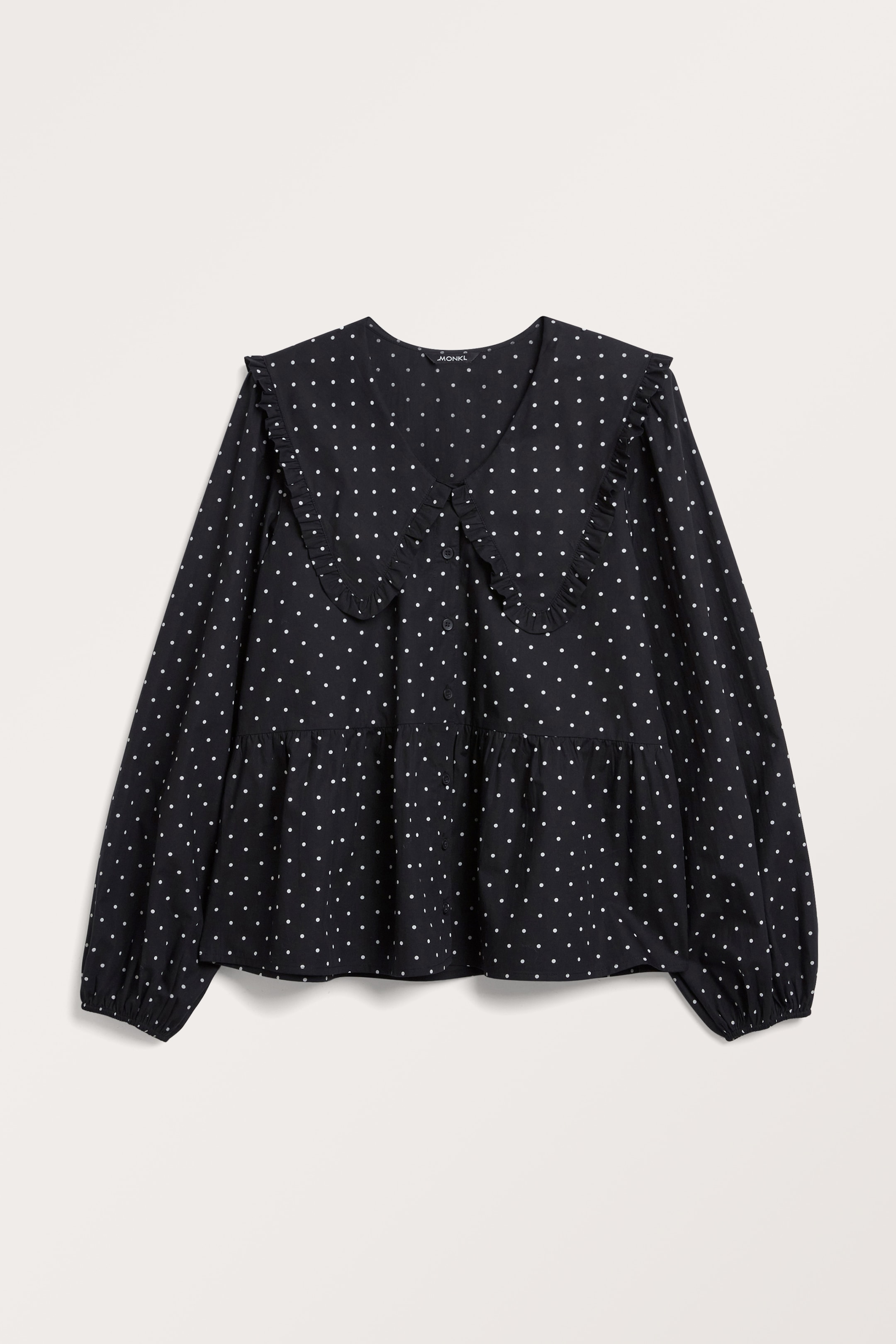 Visa större bild: Peplumblus med volang - Svart - DAM | H&M FI 1