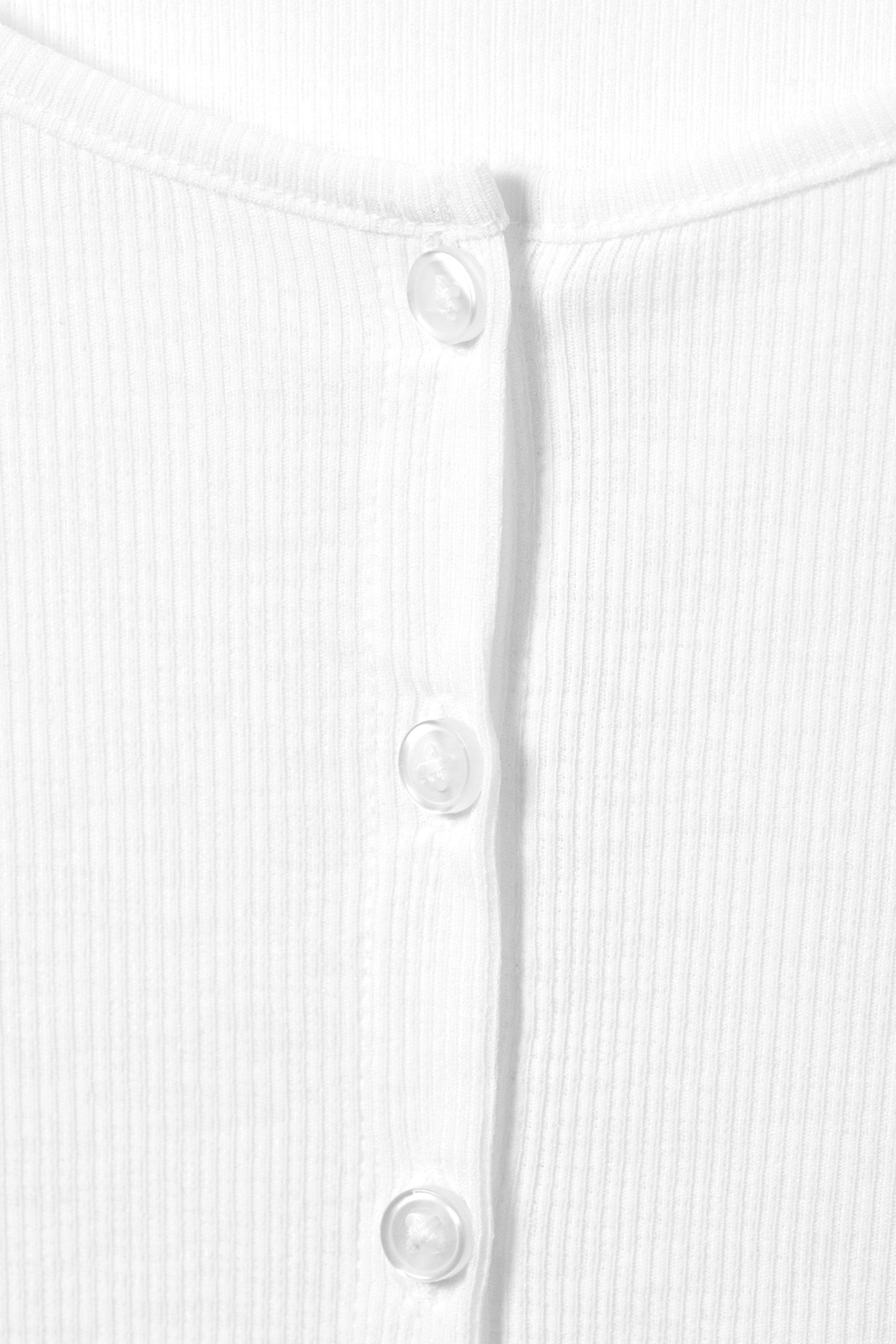 White - Sheer Ribbed Cardigan - 1