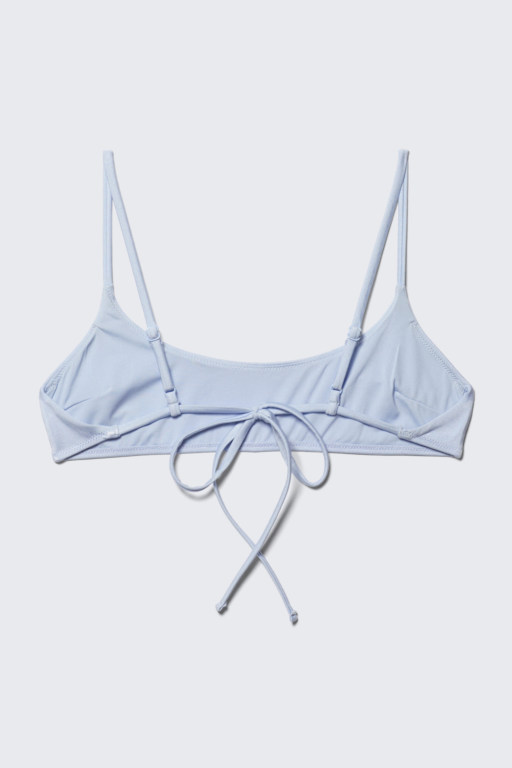 Skinande ljusblå - Djupringad bikinitopp - 2