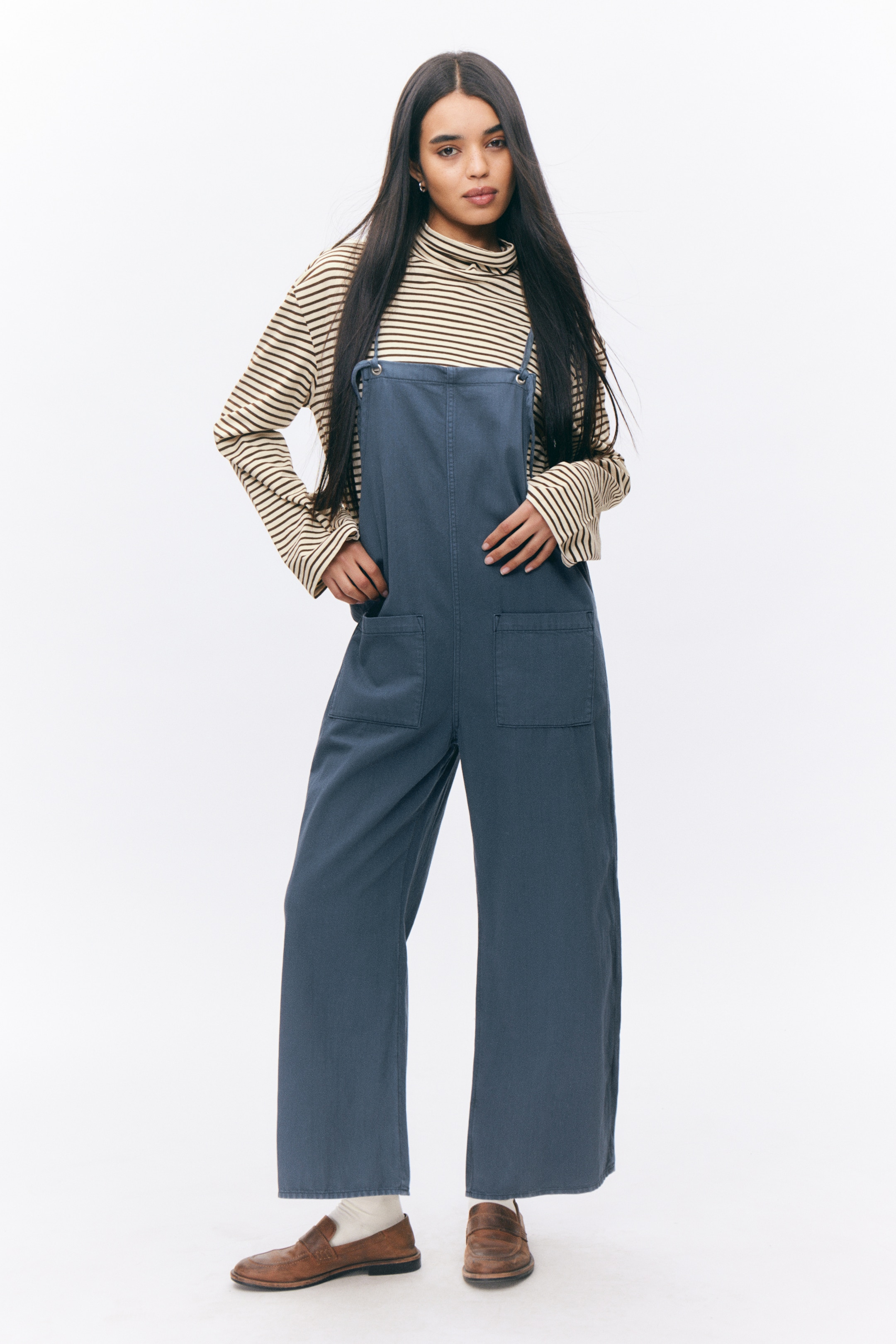 View larger image: Loose Fit Denim Dungarees - Blue - Ladies | H&M GB 1