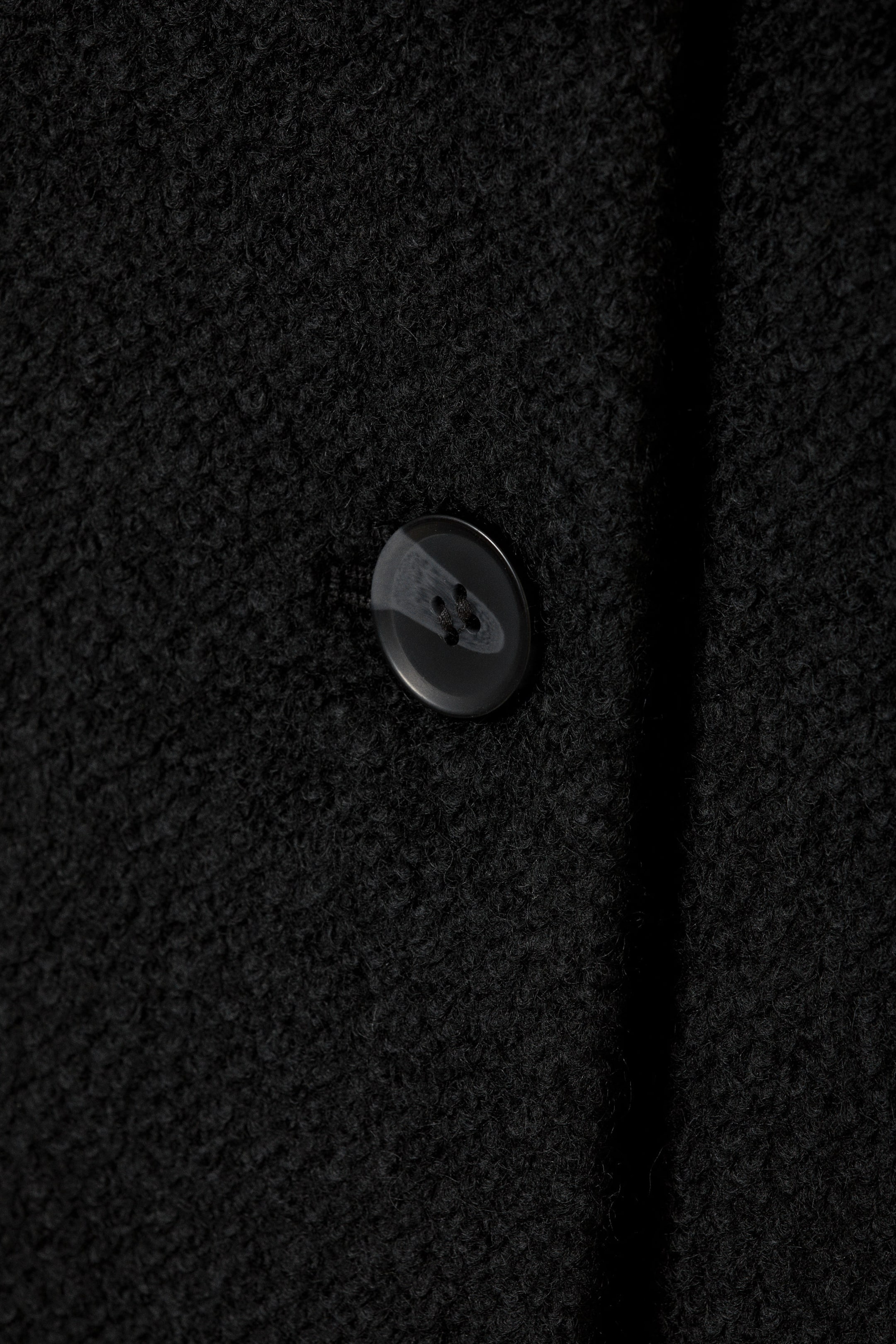 Black - Single-breasted Wool Blend Jacket - 1