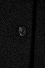 Black - Single-breasted Wool Blend Jacket - 1