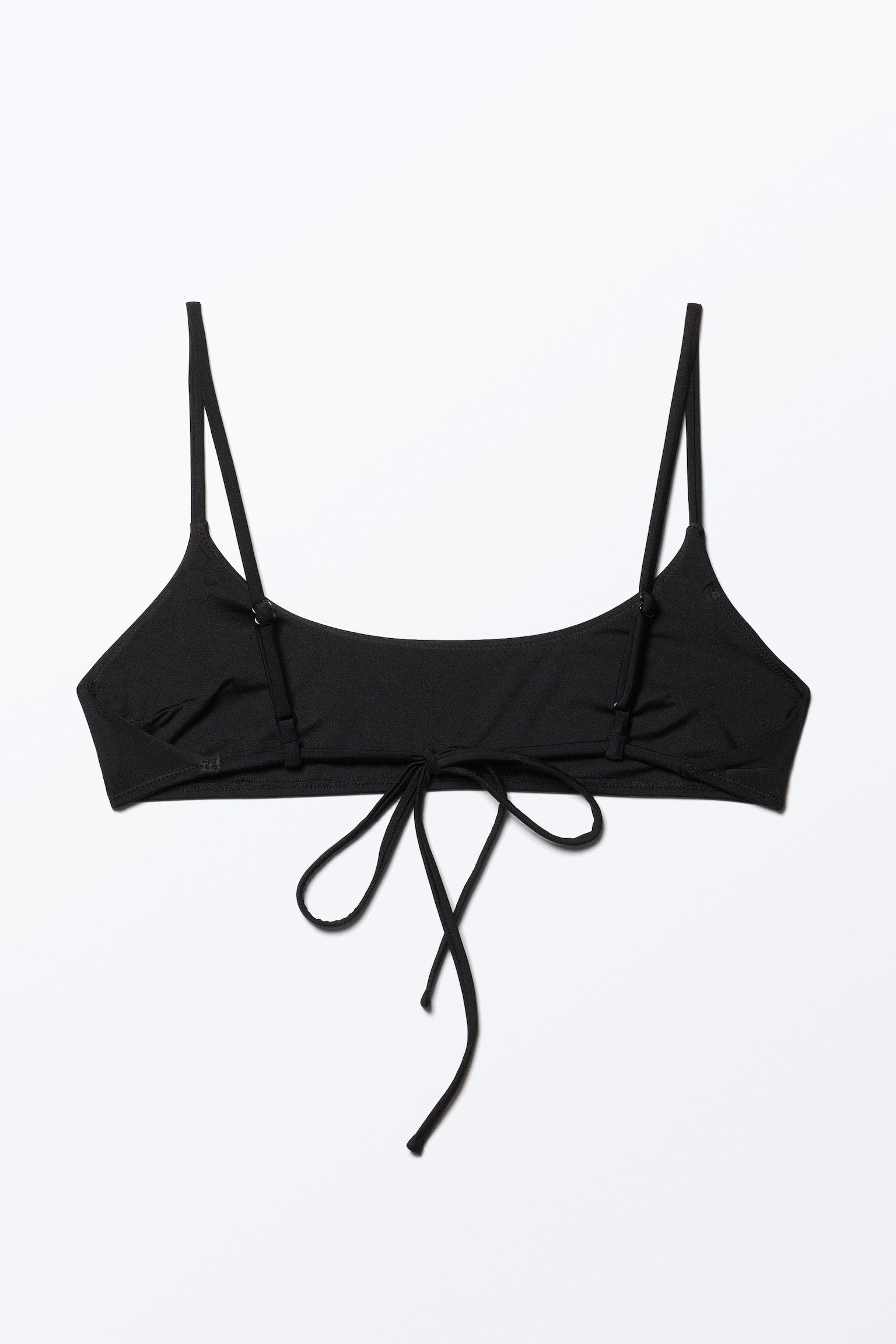 Bikinioberteil mit tiefem Ausschnitt - Schwarz/Glänzendes Hellblau - 4