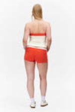 Red - Contrast Trim Mini Hot Pants - 2