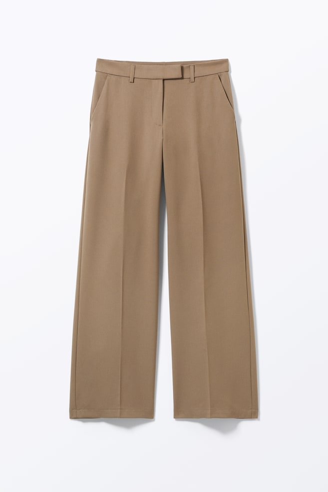 Pantalón tipo sastre plisado de tiro bajo - Topo oscuro/Gris oscuro/Striped Dark Grey - 1