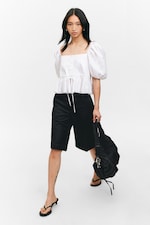 Black - Low Waisted Zip-Off Suit Trousers - 3