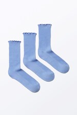 Blue - 3-pack Frill Socks - 0