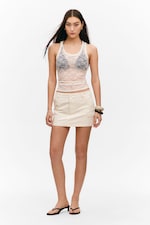 Cremeweiß - Mini-Cargorock aus Baumwolle - 0