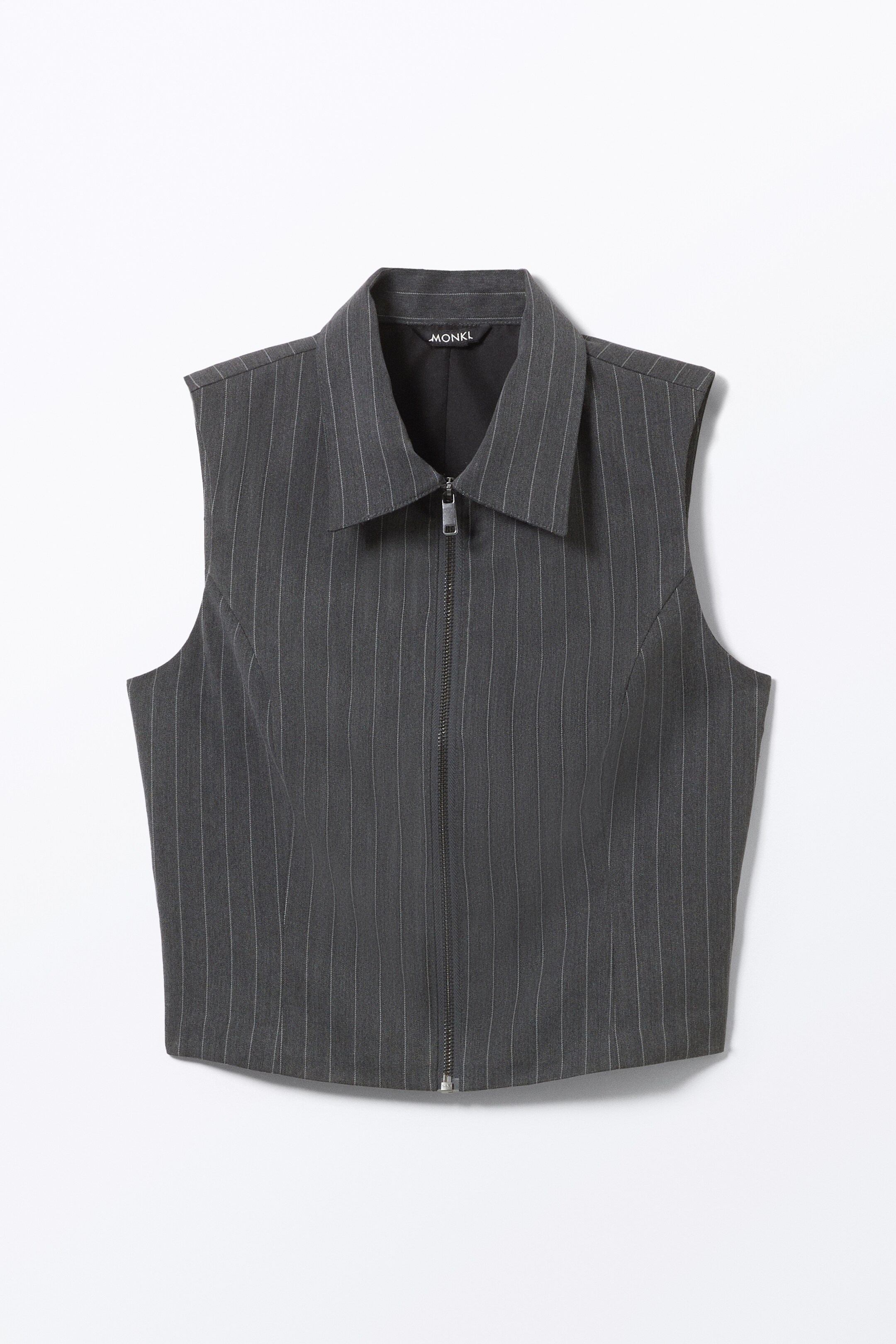 View larger image: Sleeveless Twill Waistcoat - Dark Grey Pinstripe - Ladies | H&M GB 1