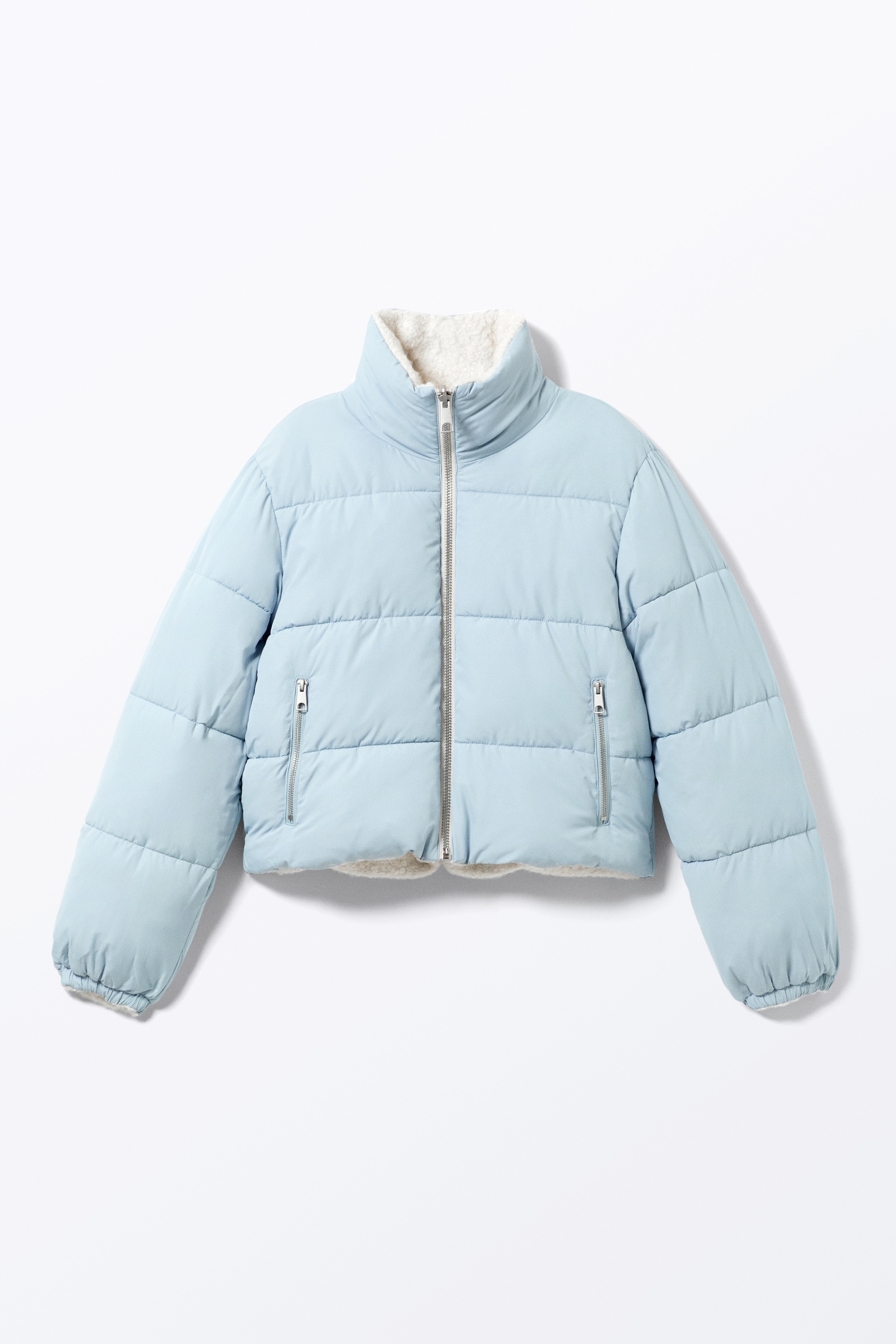 Visa större bild: Vändbar vadderad pufferjacka - Blå/vit - DAM | H&M SE 3